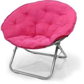 Purple Microsuede/Metal Large Contemporary Saucer Chair