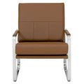 Studio Designs Home Allure Metal and Blended Leather Modern Accent Arm Chair