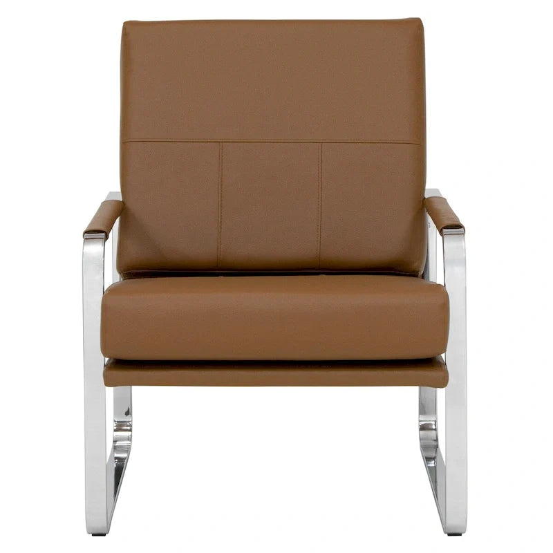 Studio Designs Home Allure Metal and Blended Leather Modern Accent Arm Chair