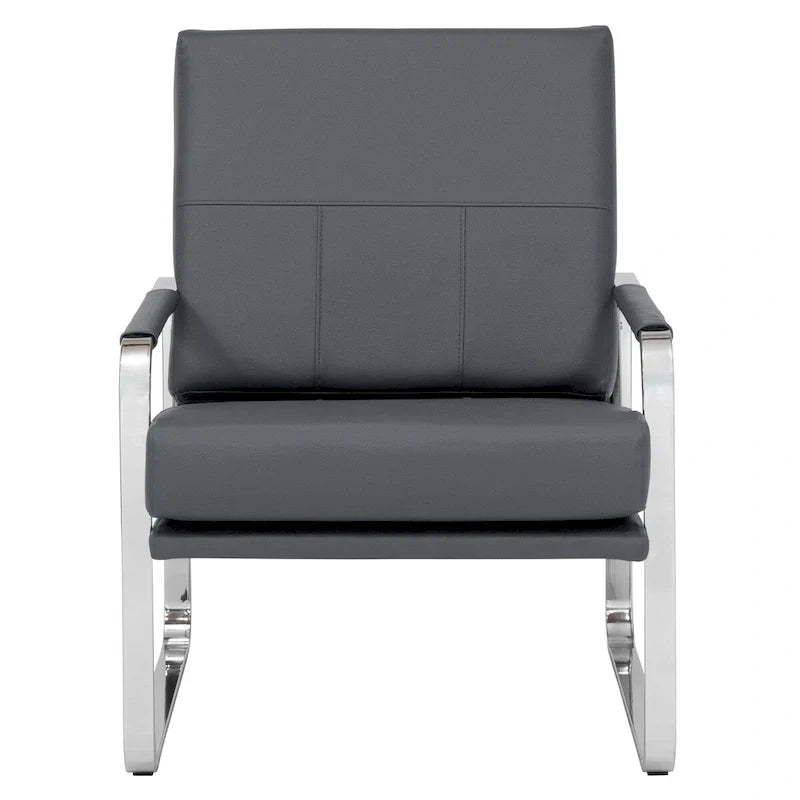 Studio Designs Home Allure Metal and Blended Leather Modern Accent Arm Chair