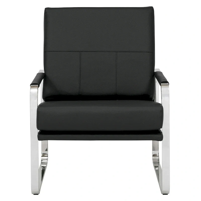 Studio Designs Home Allure Metal and Blended Leather Modern Accent Arm Chair