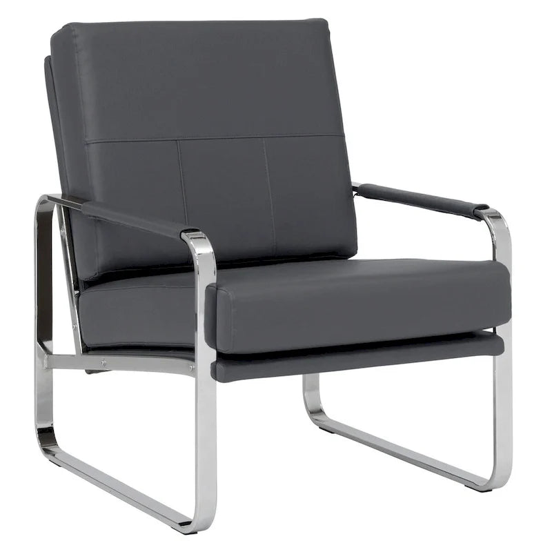 Studio Designs Home Allure Metal and Blended Leather Modern Accent Arm Chair