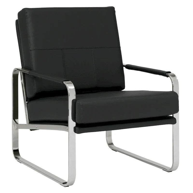 Studio Designs Home Allure Metal and Blended Leather Modern Accent Arm Chair