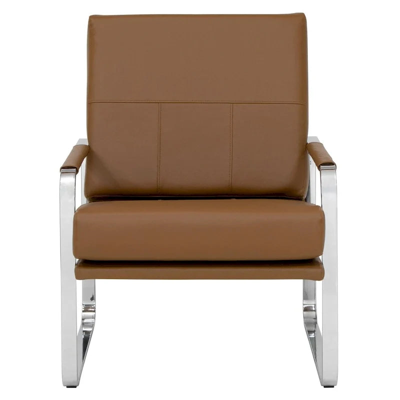 Studio Designs Home Allure Metal and Blended Leather Modern Accent Arm Chair