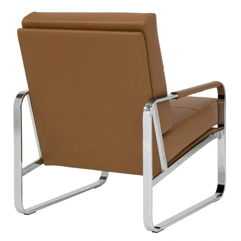 Studio Designs Home Allure Metal and Blended Leather Modern Accent Arm Chair