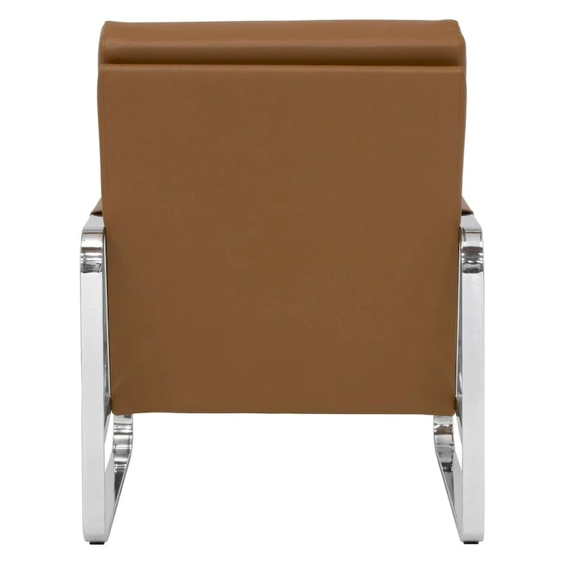 Studio Designs Home Allure Metal and Blended Leather Modern Accent Arm Chair