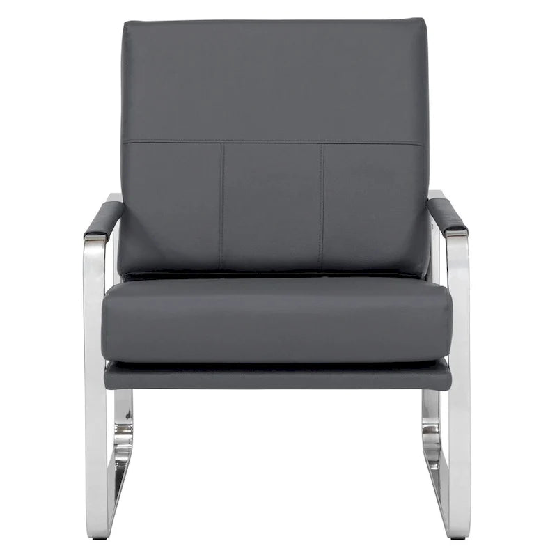 Studio Designs Home Allure Metal and Blended Leather Modern Accent Arm Chair