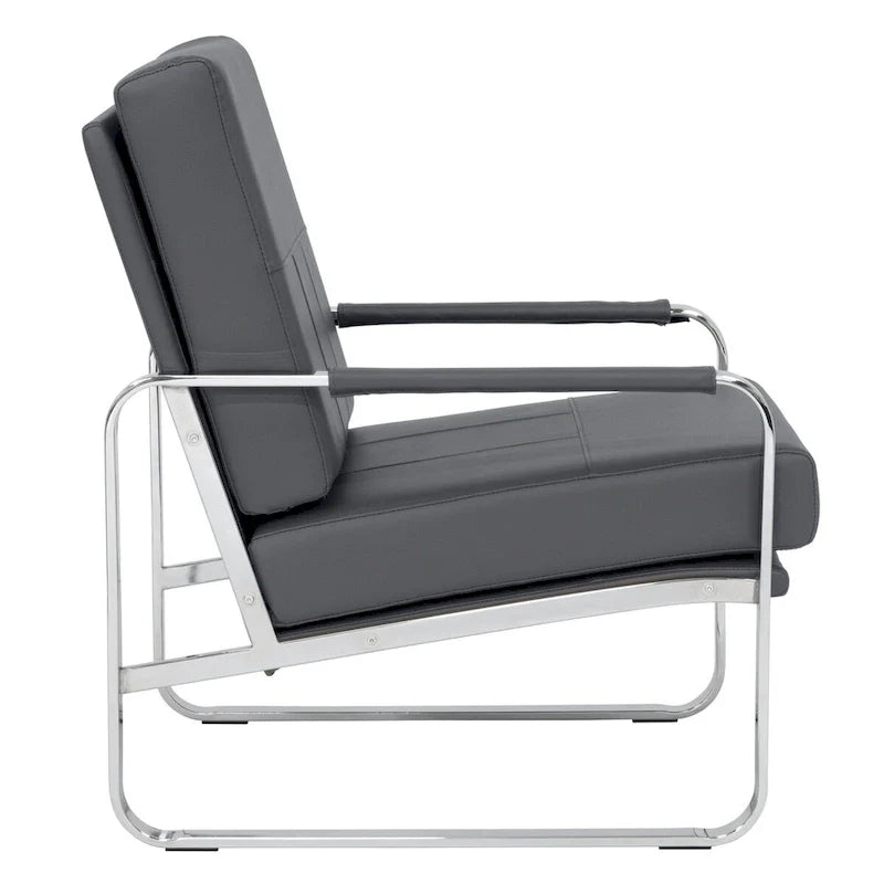 Studio Designs Home Allure Metal and Blended Leather Modern Accent Arm Chair