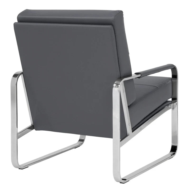 Studio Designs Home Allure Metal and Blended Leather Modern Accent Arm Chair