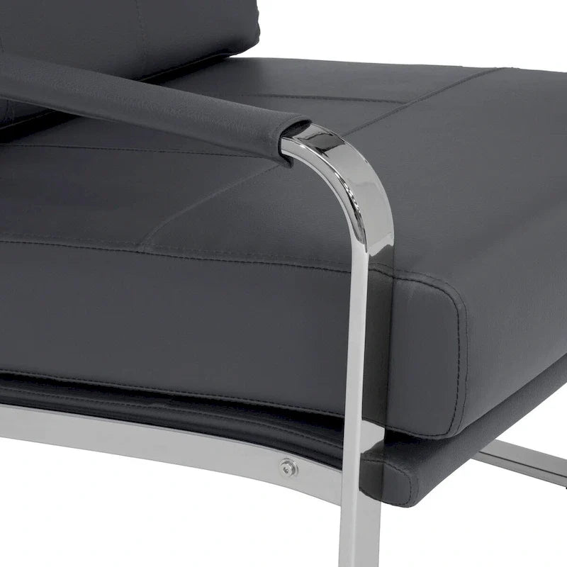 Studio Designs Home Allure Metal and Blended Leather Modern Accent Arm Chair