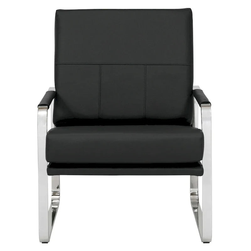Studio Designs Home Allure Metal and Blended Leather Modern Accent Arm Chair