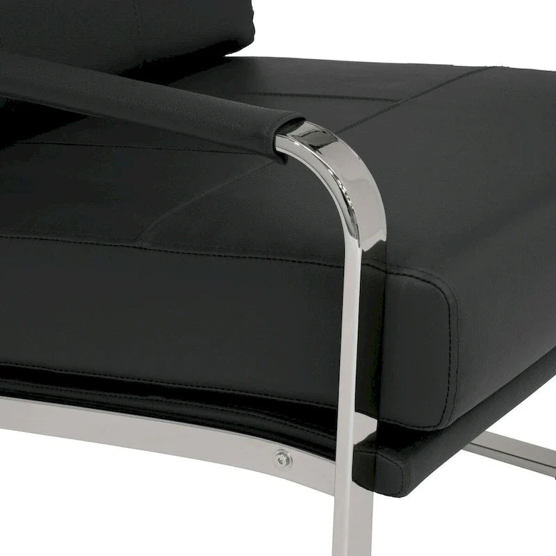 Studio Designs Home Allure Metal and Blended Leather Modern Accent Arm Chair