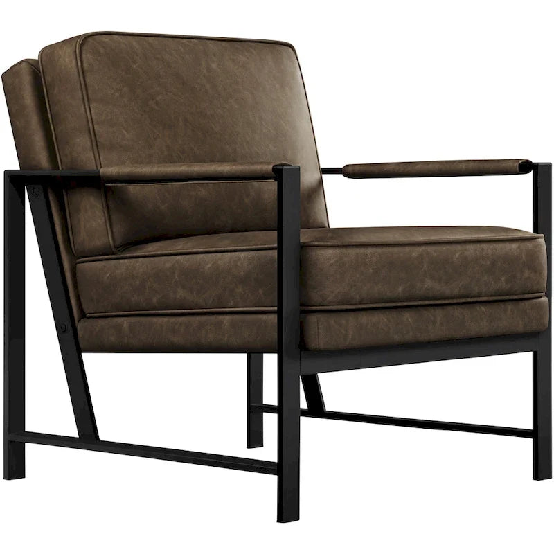 Yaheetech Fauteuil d'appoint rétro en similicuir