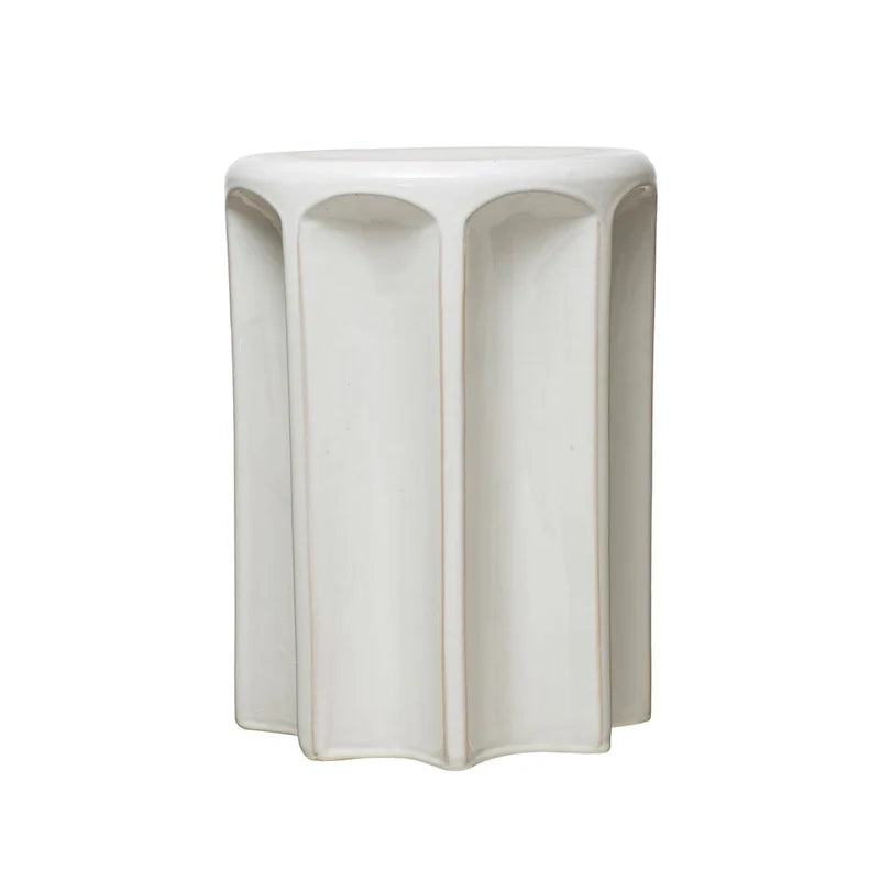 Sculpted Stoneware Stool or Side Table