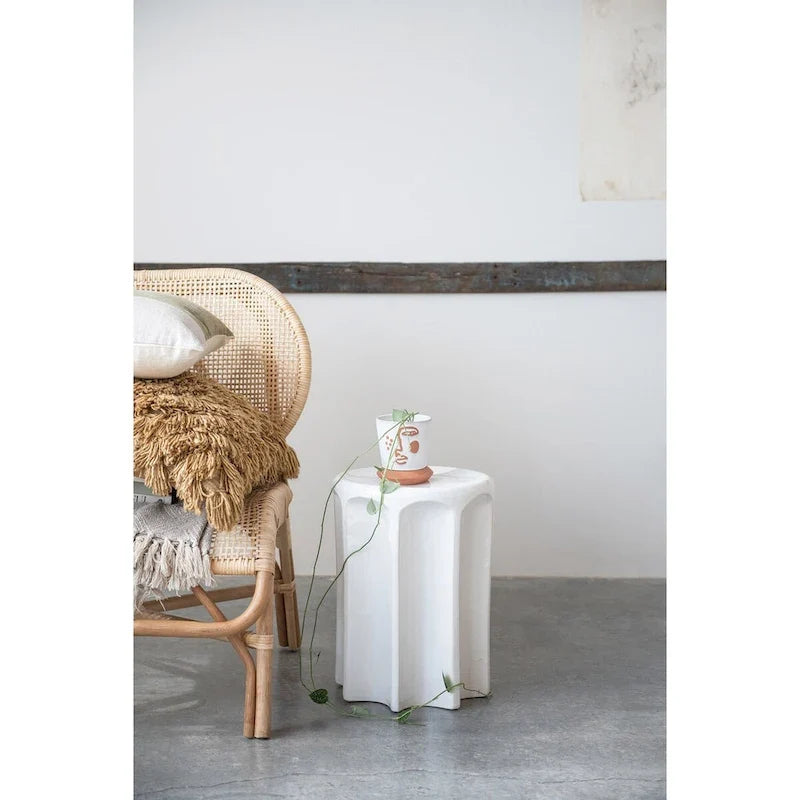 Sculpted Stoneware Stool or Side Table