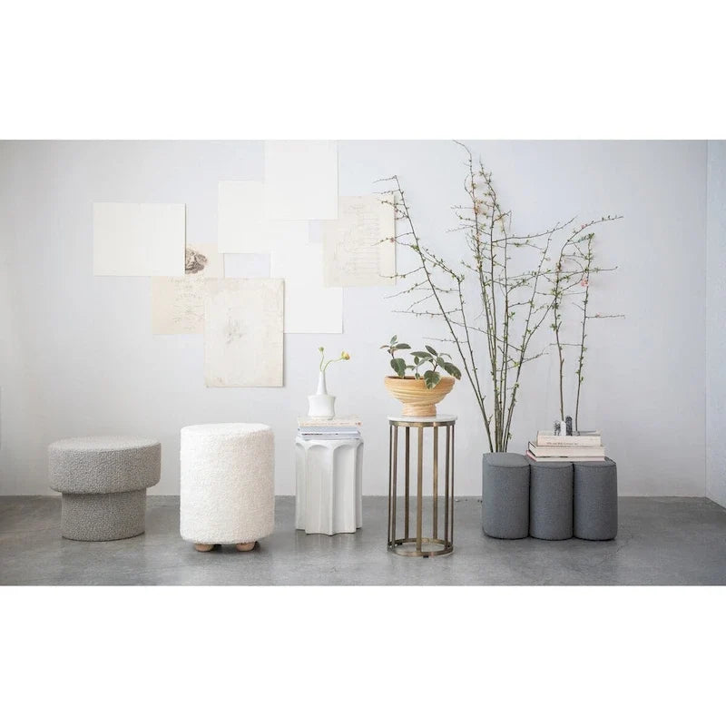 Sculpted Stoneware Stool or Side Table