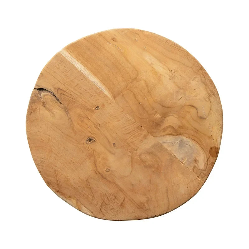 Tabouret en bois à surface texturée