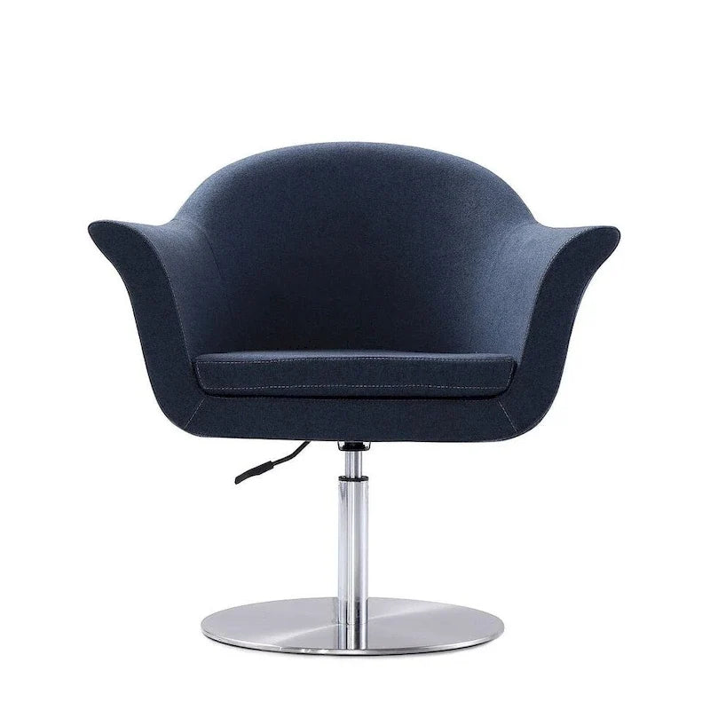 Fauteuil d'appoint réglable pivotant tissé en métal brossé Voyager Manhattan Comfort