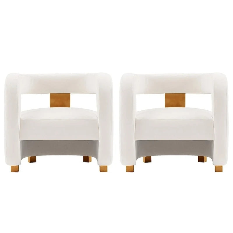 Manhattan Comfort Modern Amirah Velvet Accent Chair Set of 2