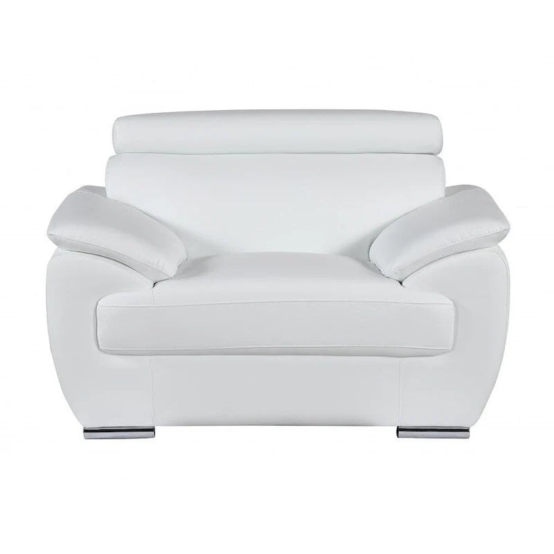 HomeRoots Fauteuil et demi en cuir véritable - 38