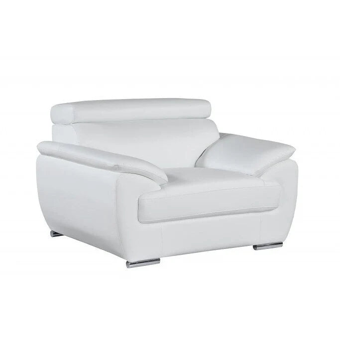 HomeRoots Fauteuil et demi en cuir véritable - 38