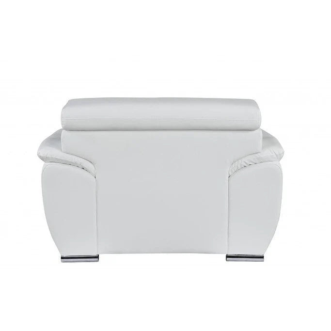 HomeRoots Fauteuil et demi en cuir véritable - 38