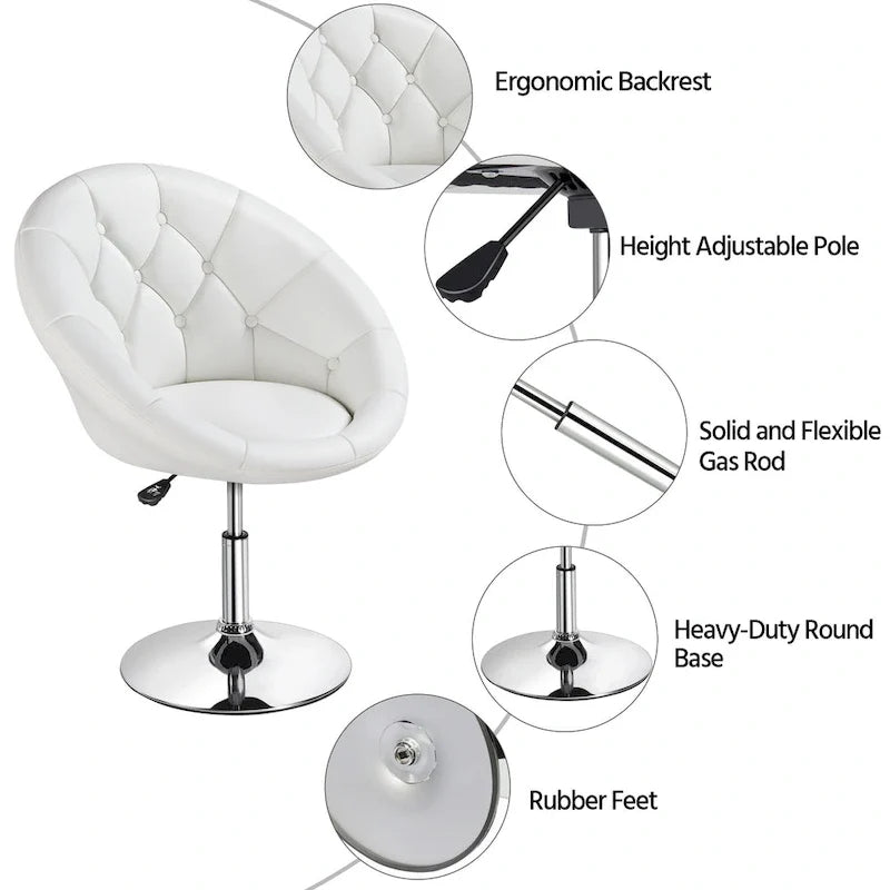 Fauteuil d'appoint Yaheetech moderne en similicuir touffeté