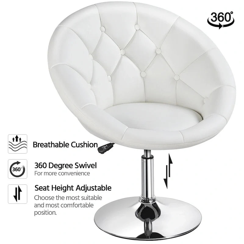 Fauteuil d'appoint Yaheetech moderne en similicuir touffeté