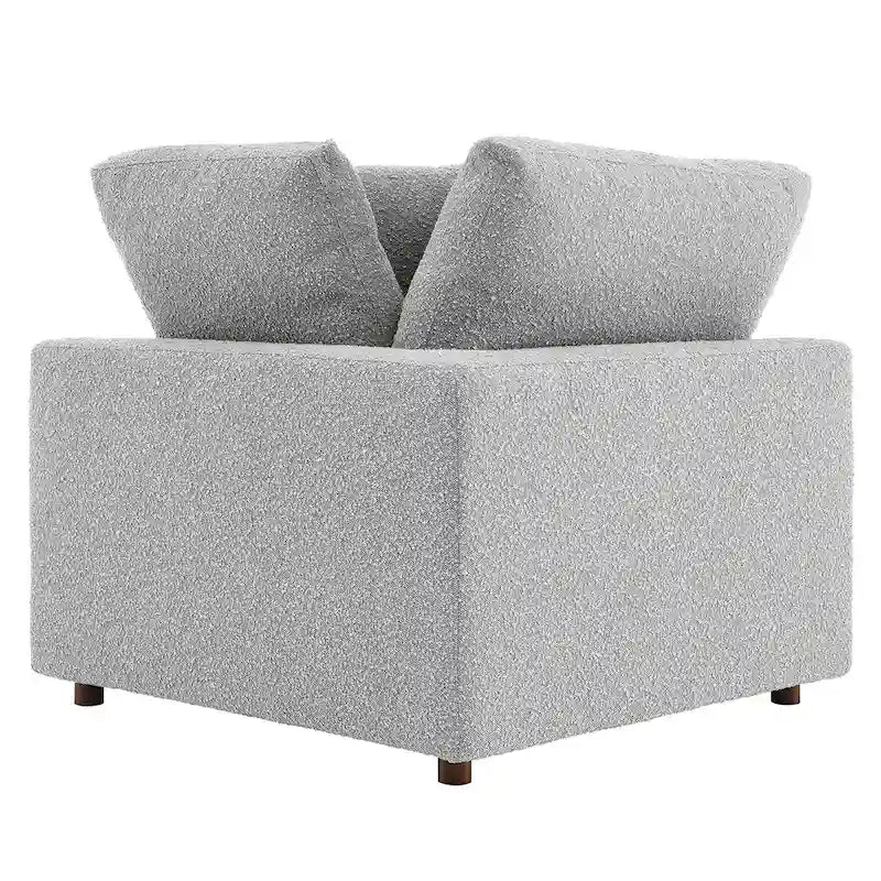 Commix Down Filled Overstuffed Boucle Fabric Corner Chair