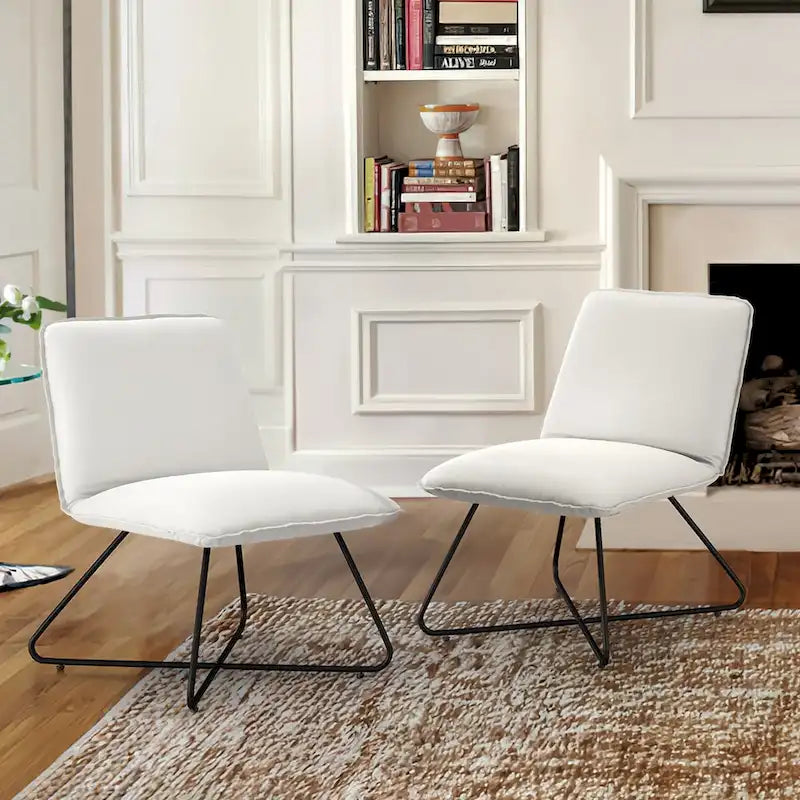 Fauteuil d'appoint en similicuir du milieu du siècle avec dossier réglable, lot de 2 - 31,5 H x 22,2 L x 23,6 P