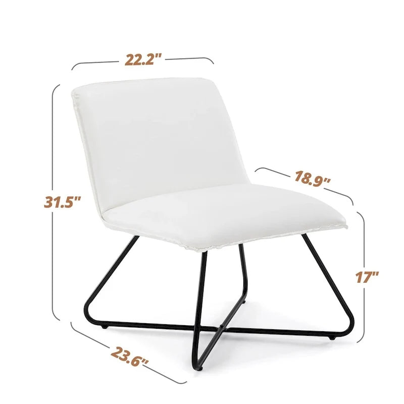 Fauteuil d'appoint en similicuir du milieu du siècle avec dossier réglable, lot de 2 - 31,5 H x 22,2 L x 23,6 P