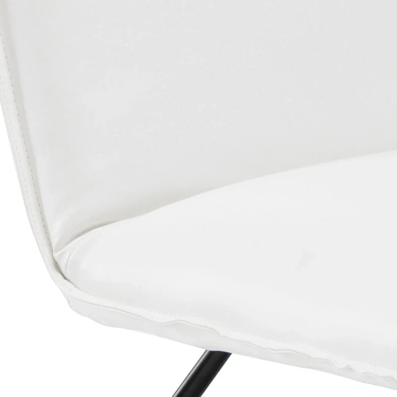 Fauteuil d'appoint en similicuir du milieu du siècle avec dossier réglable, lot de 2 - 31,5 H x 22,2 L x 23,6 P