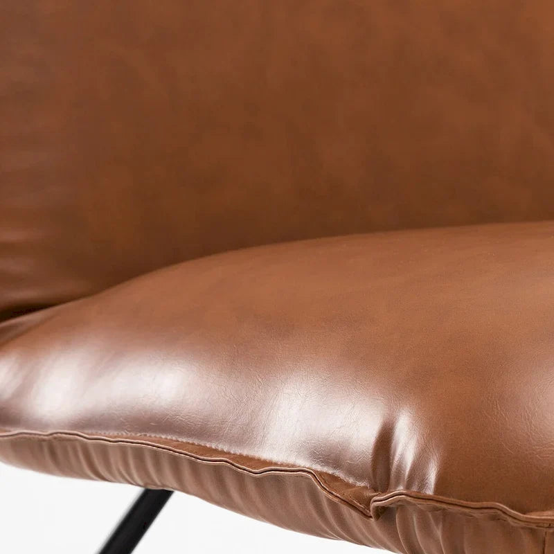 Fauteuil d'appoint en similicuir du milieu du siècle avec dossier réglable, lot de 2 - 31,5 H x 22,2 L x 23,6 P