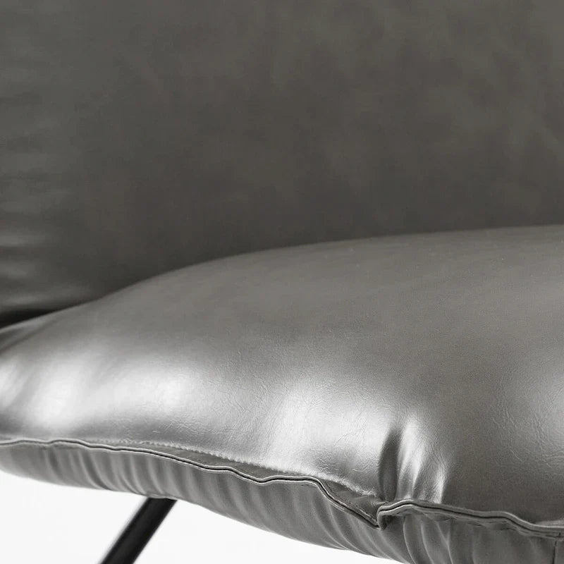 Fauteuil d'appoint en similicuir du milieu du siècle avec dossier réglable, lot de 2 - 31,5 H x 22,2 L x 23,6 P