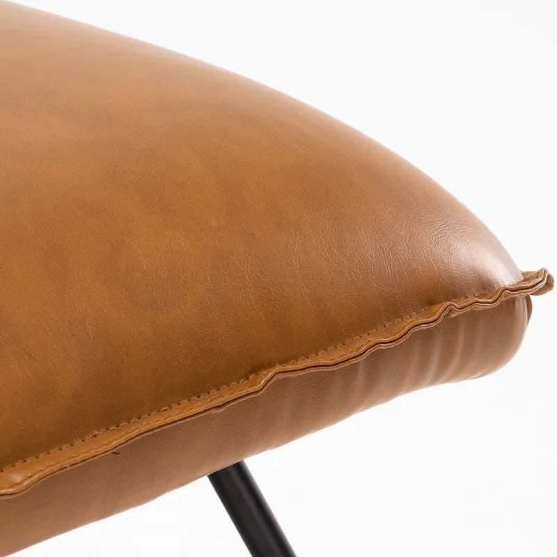 Fauteuil d'appoint en similicuir du milieu du siècle avec dossier réglable, lot de 2 - 31,5 H x 22,2 L x 23,6 P