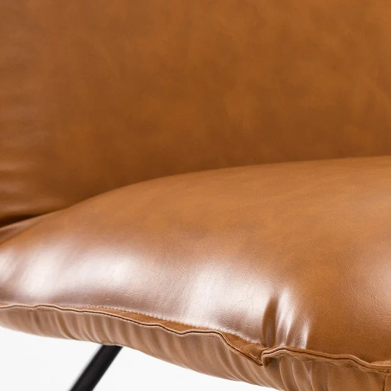 Fauteuil d'appoint en similicuir du milieu du siècle avec dossier réglable, lot de 2 - 31,5 H x 22,2 L x 23,6 P