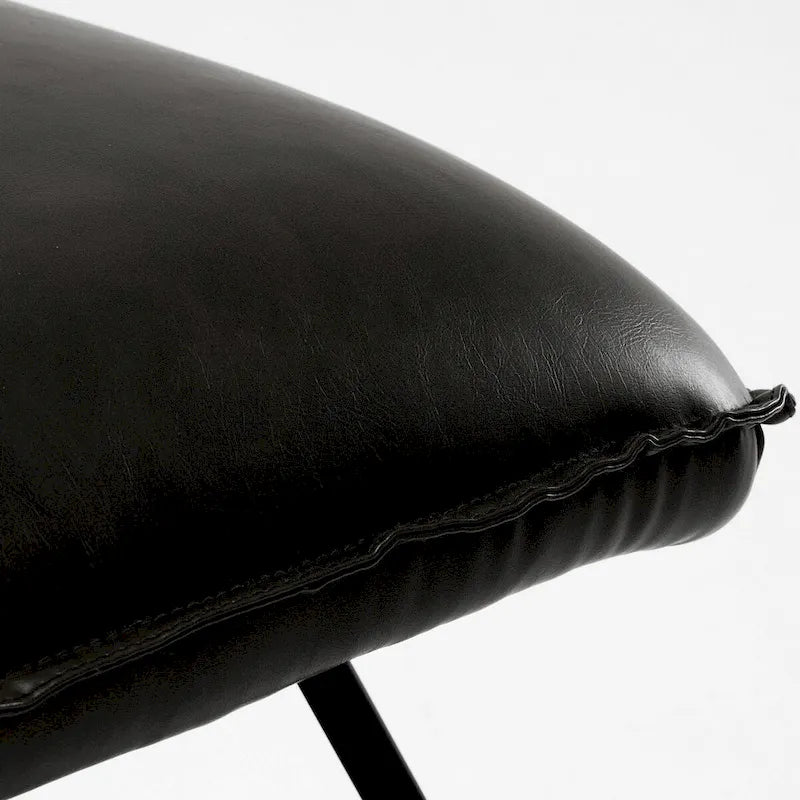 Fauteuil d'appoint en similicuir du milieu du siècle avec dossier réglable, lot de 2 - 31,5 H x 22,2 L x 23,6 P
