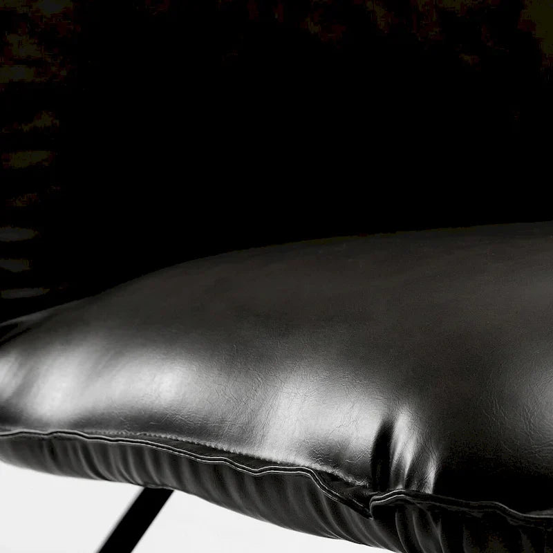 Fauteuil d'appoint en similicuir du milieu du siècle avec dossier réglable, lot de 2 - 31,5 H x 22,2 L x 23,6 P