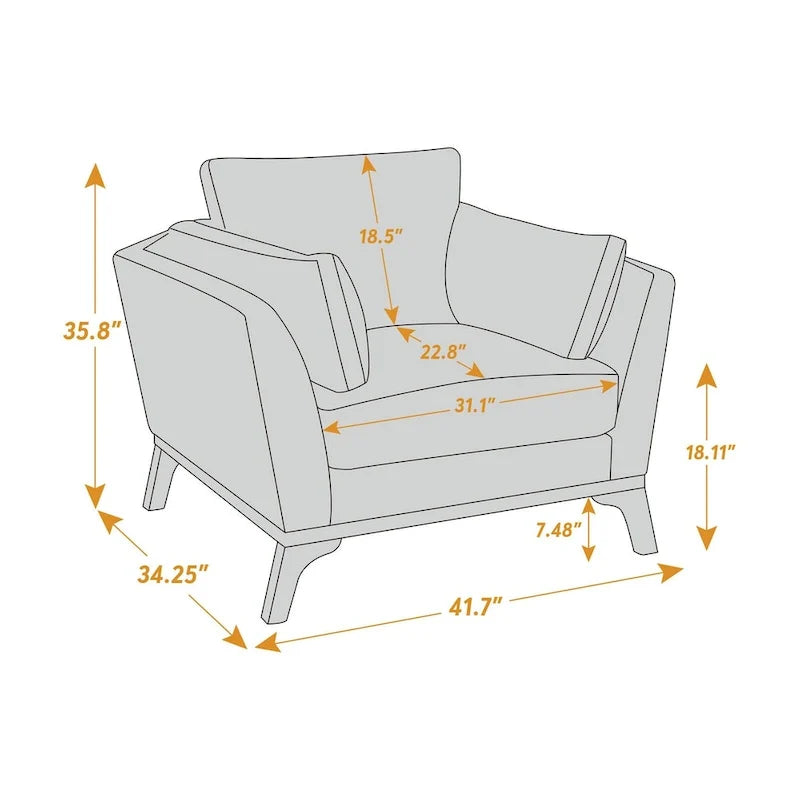 VANOMi 41.7 Modern Flared Arm Accent Chair