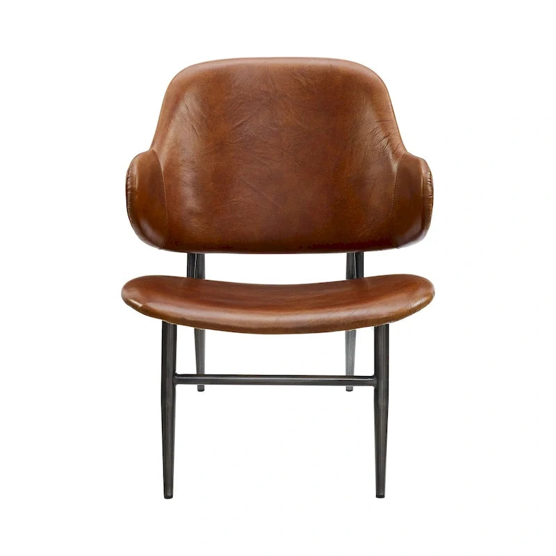 Fauteuil d'appoint Art Leon en cuir véritable