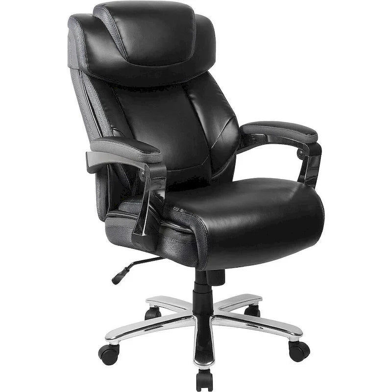 Fauteuil de direction noir en similicuir HERCULES Big & Tall de la série LeatherSoft