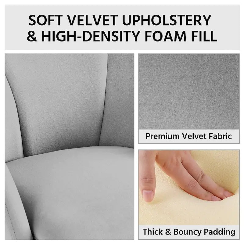 Yaheetech Flower Shape Velvet Armchair Accent Chair with Golden Metal Legs