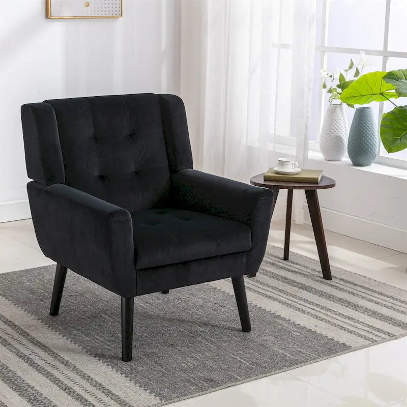 Modern Soft Velvet Ergonomics Accent Chair Living Room Chair Bedroom Chair Home Chair With Black Legs