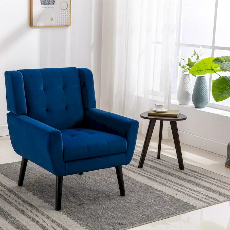 Modern Soft Velvet Ergonomics Accent Chair Living Room Chair Bedroom Chair Home Chair With Black Legs