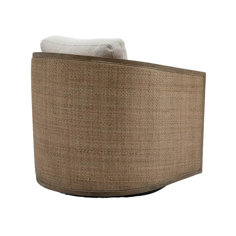 Comfortable circular sofa chair in living room, 360 degree rotating bucket club chair