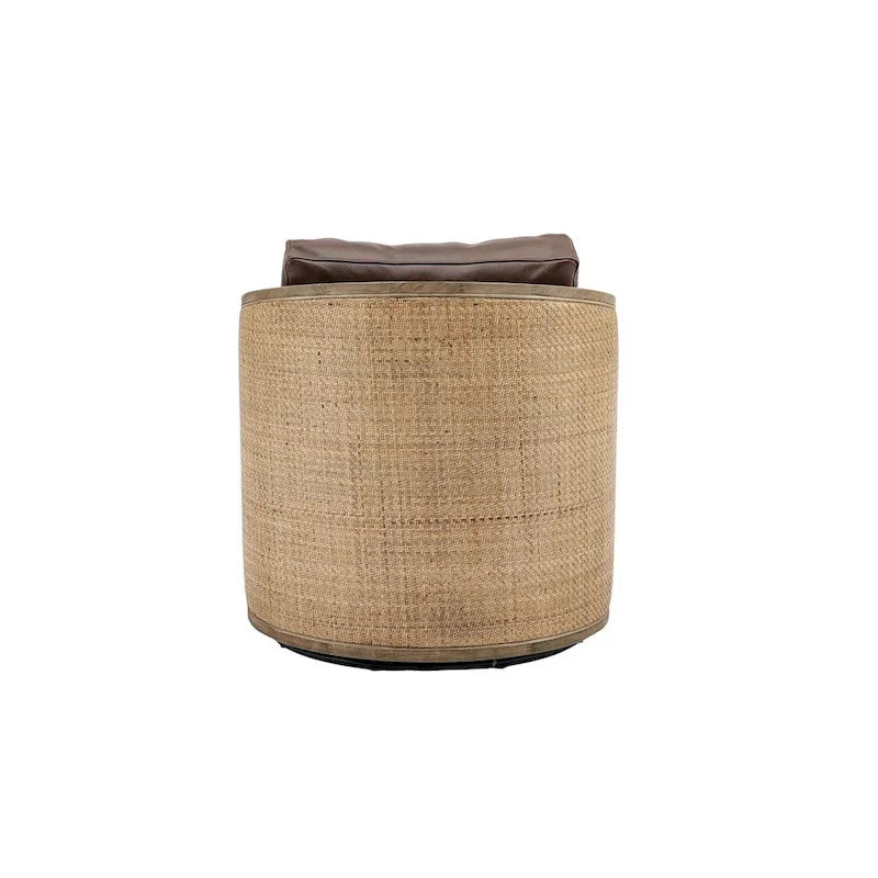 Comfortable circular sofa chair in living room, 360 degree rotating bucket club chair