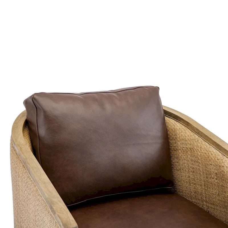 Comfortable circular sofa chair in living room, 360 degree rotating bucket club chair