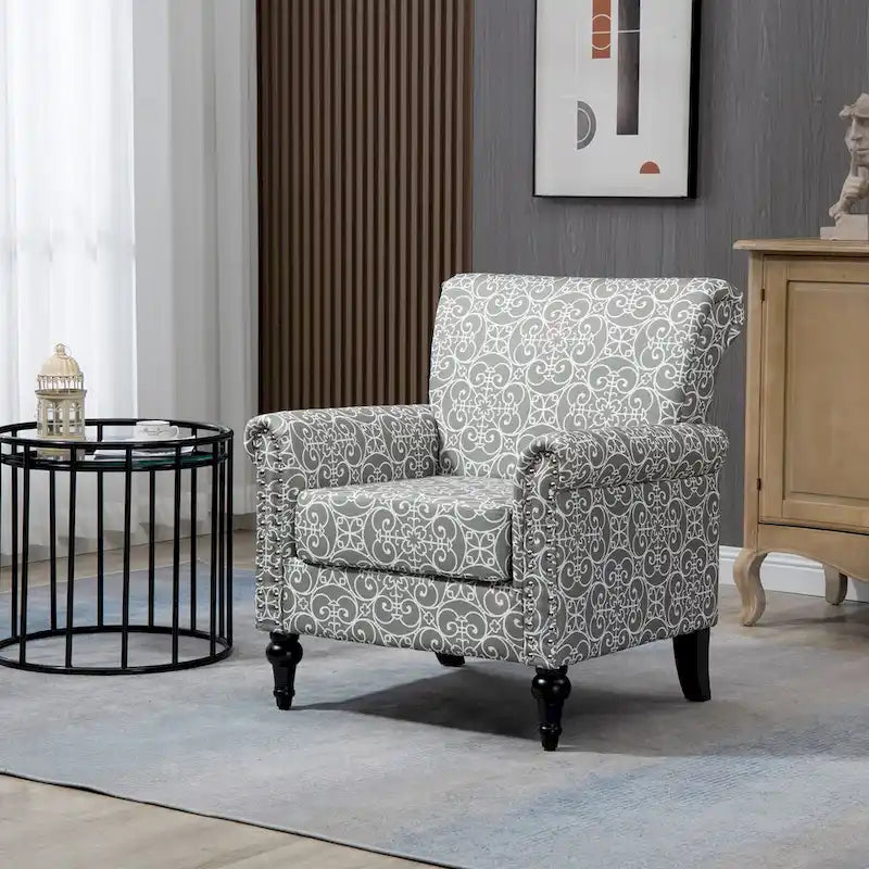 Mid-Century Modern Accent Chair Upholstered Lounge Arm Chair Single Sofa for Living Room