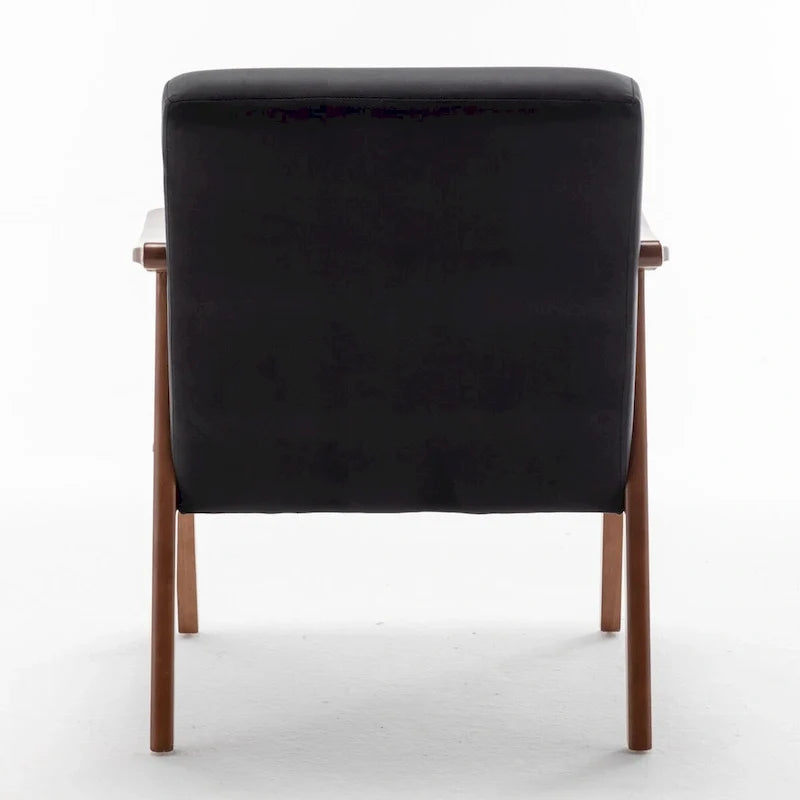 Fauteuil d'appoint Mid-Century Modern avec cadre en bois massif, lot de 1