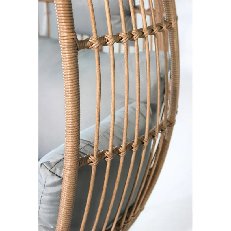Outdoor Garden Wicker Egg Chair And Footstool
